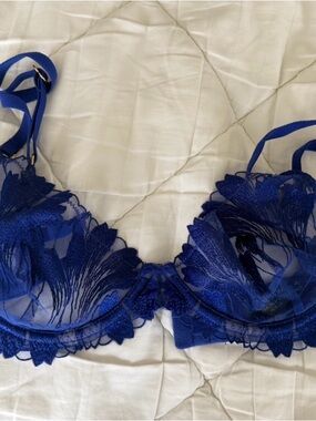 Bluebella Royal Blue Sheer Embroidered Underwire Bra